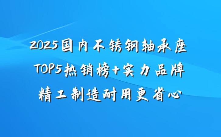 2025国内不锈钢轴承座TOP5热销榜 实力品牌精工制造耐用更省心