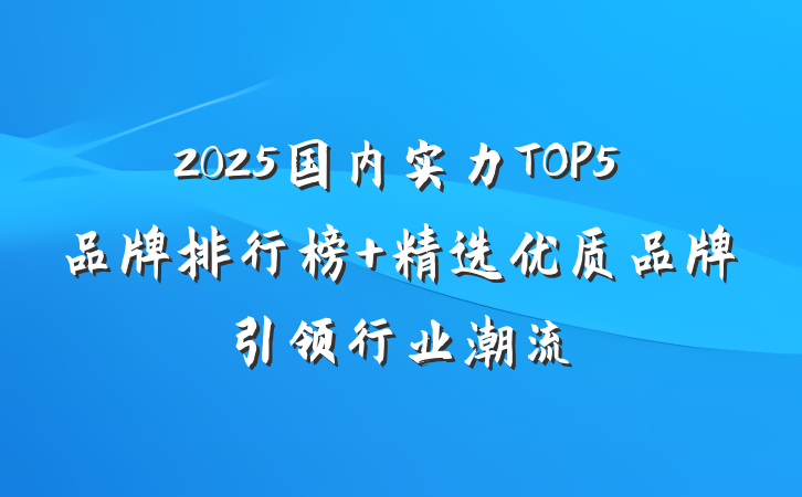 2025国内实力TOP5品牌排行榜 精选优质品牌引领行业潮流