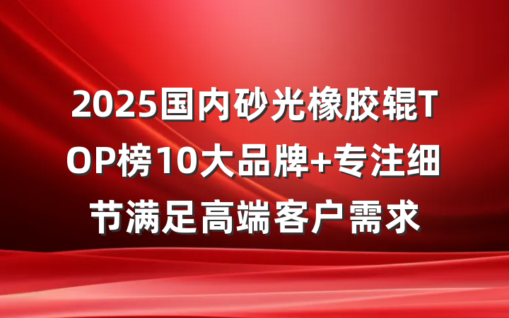 2025国内砂光橡胶辊TOP榜10大品牌 专注细节满足高端客户需求
