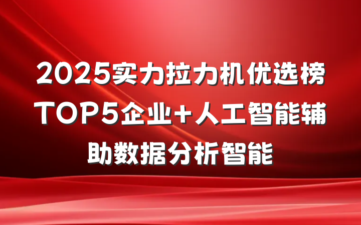 2025实力拉力机优选榜TOP5企业 人工智能辅助数据分析智能