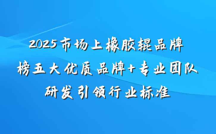 2025市场上橡胶辊品牌榜五大优质品牌 专业团队研发引领行业标准