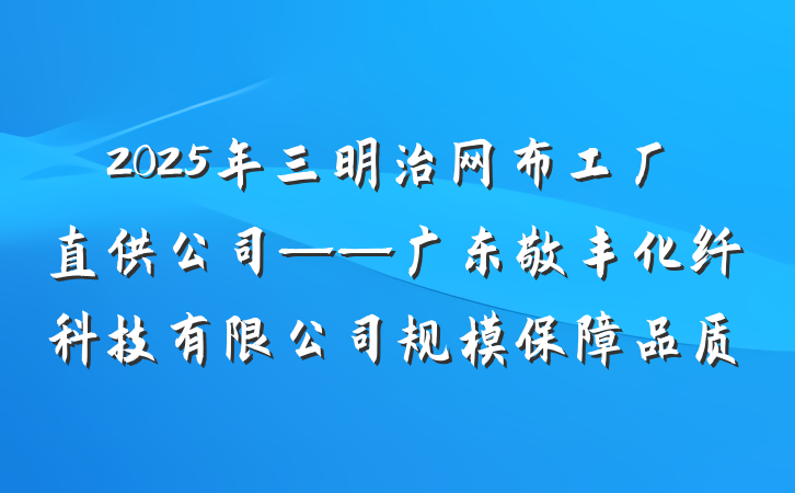 2025年三明治网布工厂直供公司——广东敬丰化纤科技有限公司规模保障品质