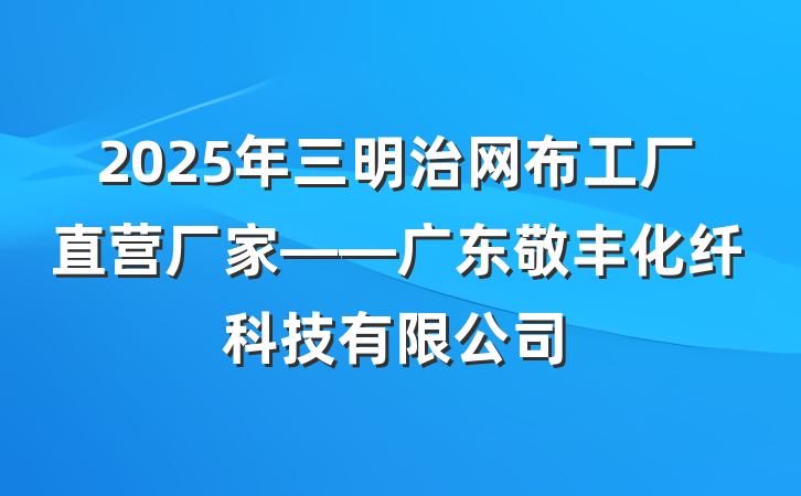 2025年三明治网布工厂直营厂家——广东敬丰化纤科技有限公司