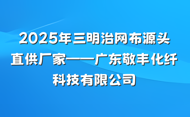2025年三明治网布源头直供厂家——广东敬丰化纤科技有限公司