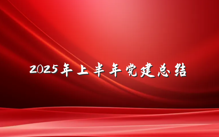 2025年上半年党建总结