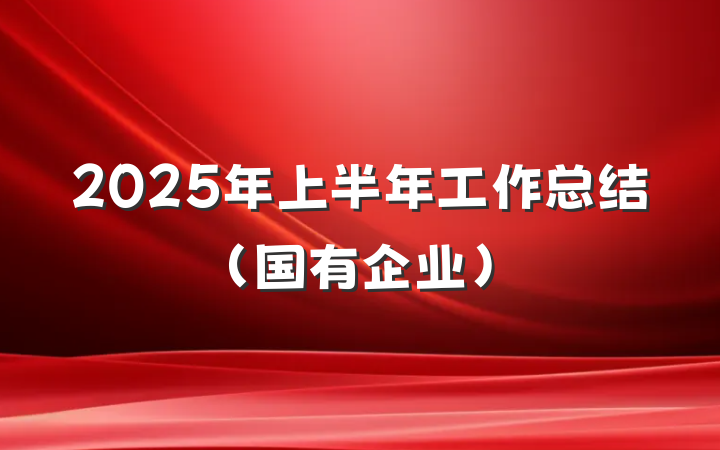 2025年上半年工作总结（国有企业）
