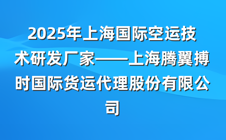 2025年上海国际空运技术研发厂家——上海腾翼搏时国际货运代理股份有限公司