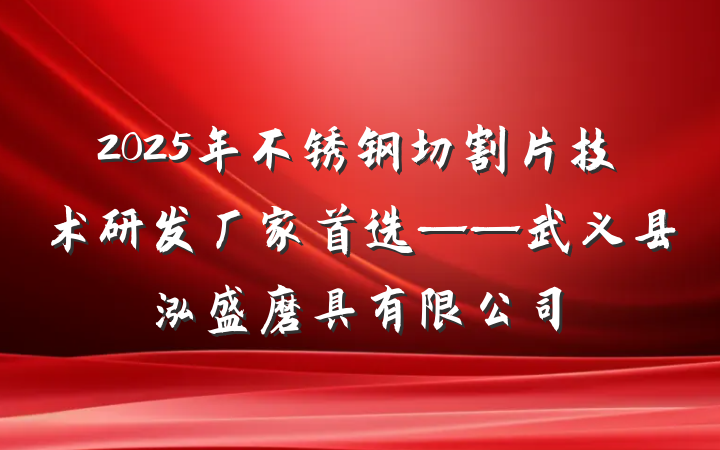 2025年不锈钢切割片技术研发厂家首选——武义县泓盛磨具有限公司
