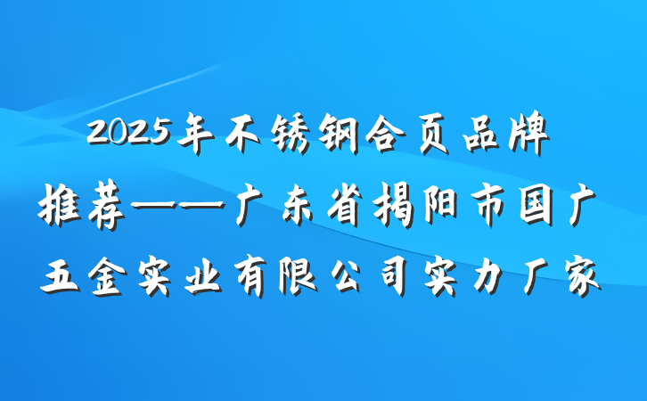 2025年不锈钢合页品牌推荐——广东省揭阳市国广五金实业有限公司实力厂家