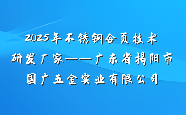 2025年不锈钢合页技术研发厂家——广东省揭阳市国广五金实业有限公司