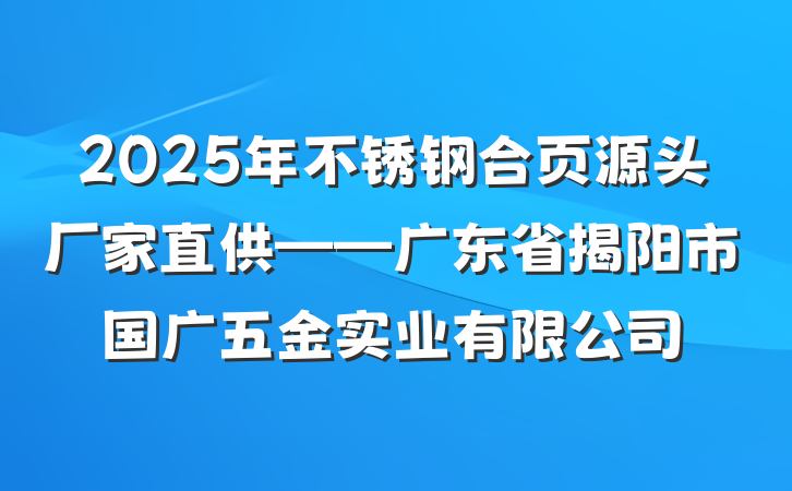 2025年不锈钢合页源头厂家直供——广东省揭阳市国广五金实业有限公司