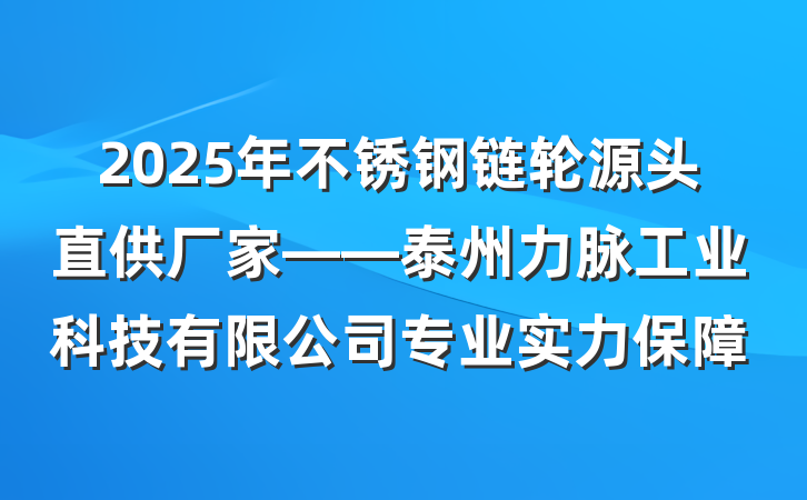2025年不锈钢链轮源头直供厂家——泰州力脉工业科技有限公司专业实力保障