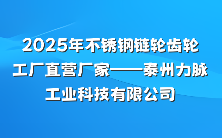 2025年不锈钢链轮齿轮工厂直营厂家——泰州力脉工业科技有限公司