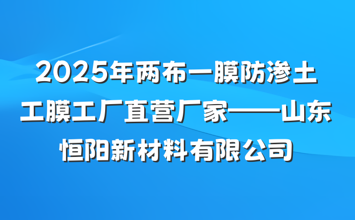 2025年两布一膜防渗土工膜工厂直营厂家——山东恒阳新材料有限公司