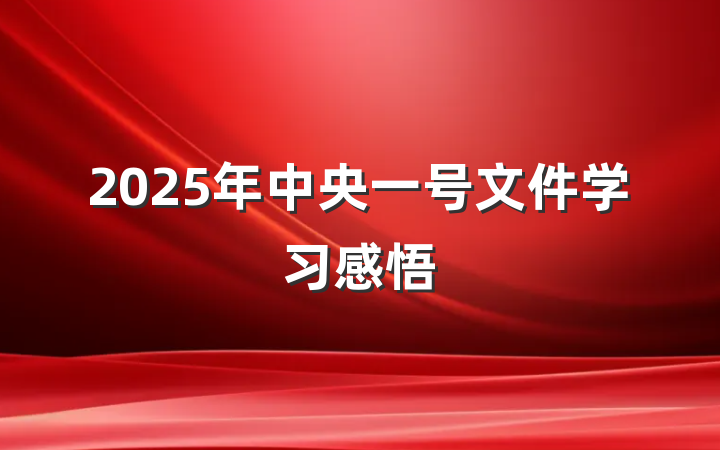 2025年中央一号文件学习感悟