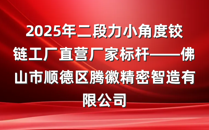 2025年二段力小角度铰链工厂直营厂家标杆——佛山市顺德区腾徽精密智造有限公司