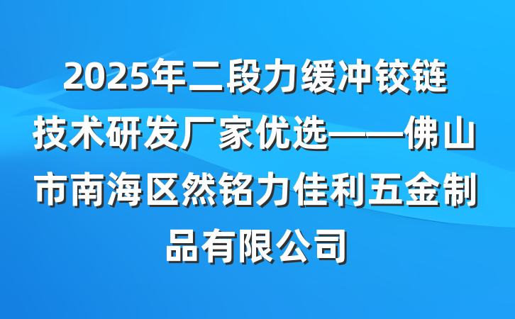 2025年二段力缓冲铰链技术研发厂家优选——佛山市南海区然铭力佳利五金制品有限公司