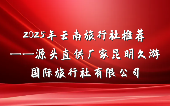 2025年云南旅行社推荐——源头直供厂家昆明久游国际旅行社有限公司