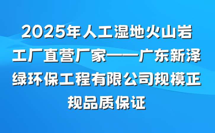 2025年人工湿地火山岩工厂直营厂家——广东新泽绿环保工程有限公司规模正规品质保证