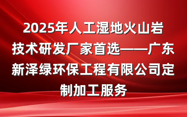 2025年人工湿地火山岩技术研发厂家首选——广东新泽绿环保工程有限公司定制加工服务