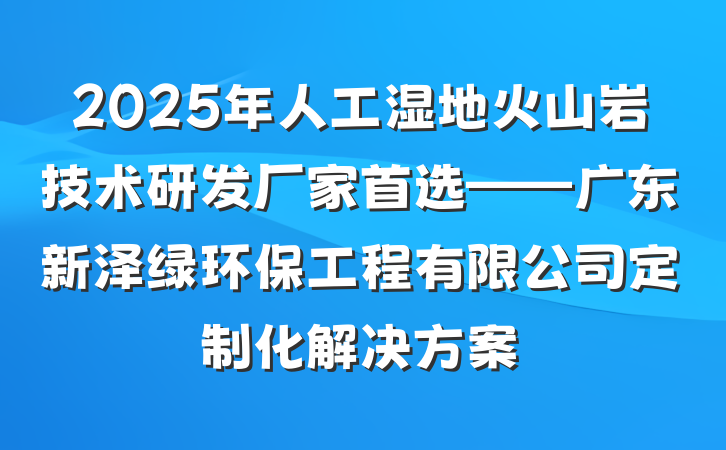 2025年人工湿地火山岩技术研发厂家首选——广东新泽绿环保工程有限公司定制化解决方案