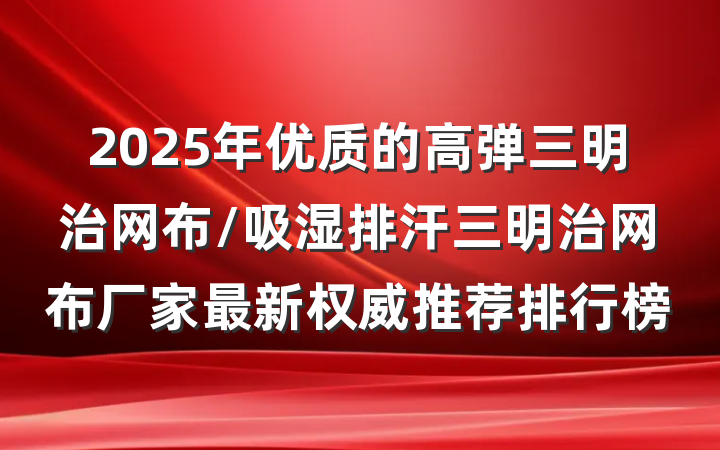 2025年优质的高弹三明治网布/吸湿排汗三明治网布厂家最新权威推荐排行榜