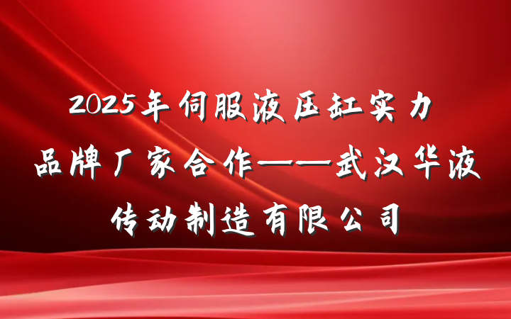 2025年伺服液压缸实力品牌厂家合作——武汉华液传动制造有限公司