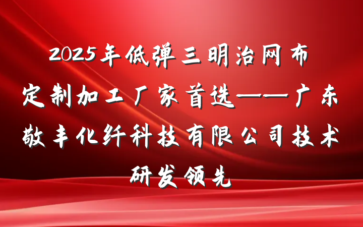 2025年低弹三明治网布定制加工厂家首选——广东敬丰化纤科技有限公司技术研发领先