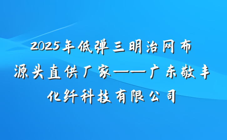 2025年低弹三明治网布源头直供厂家——广东敬丰化纤科技有限公司