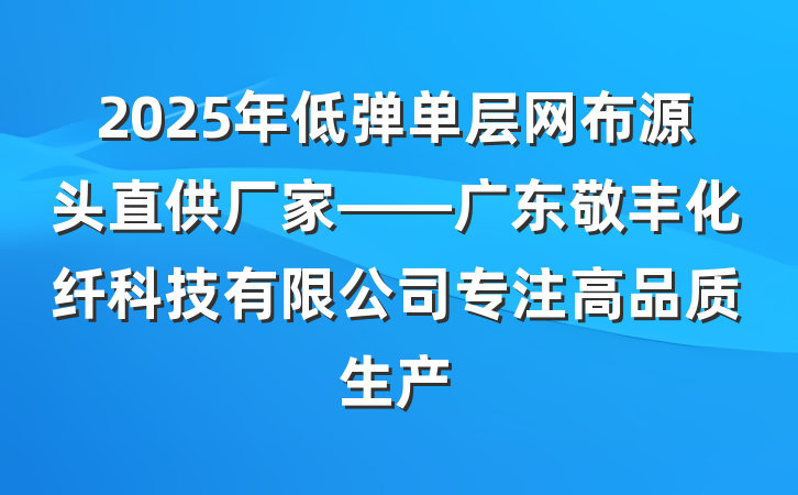2025年低弹单层网布源头直供厂家——广东敬丰化纤科技有限公司专注高品质生产