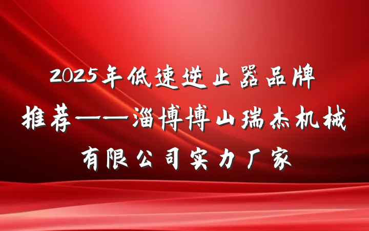 2025年低速逆止器品牌推荐——淄博博山瑞杰机械有限公司实力厂家