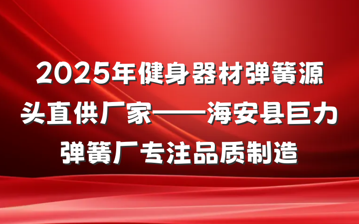 2025年健身器材弹簧源头直供厂家——海安县巨力弹簧厂专注品质制造