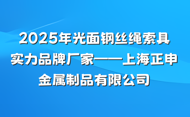 2025年光面钢丝绳索具实力品牌厂家——上海正申金属制品有限公司