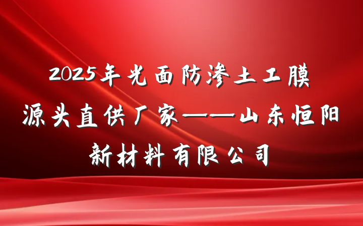 2025年光面防渗土工膜源头直供厂家——山东恒阳新材料有限公司