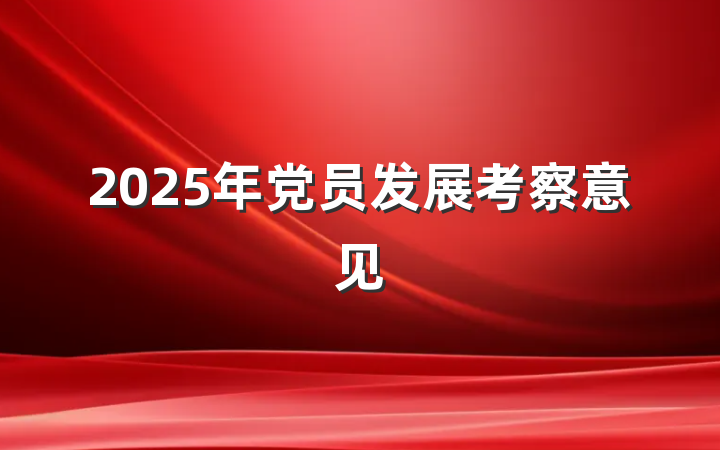 2025年党员发展考察意见