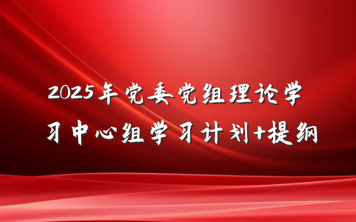 2025年党委党组理论学习中心组学习计划 提纲