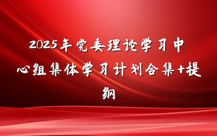 2025年党委理论学习中心组集体学习计划合集 提纲