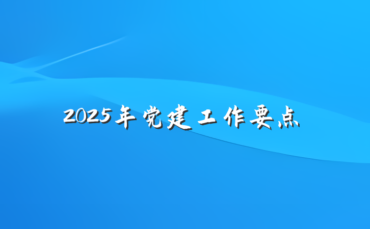 2025年党建工作要点