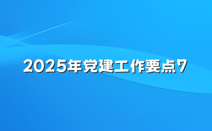2025年党建工作要点7