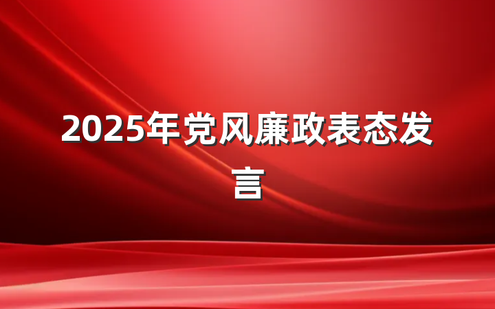 2025年党风廉政表态发言