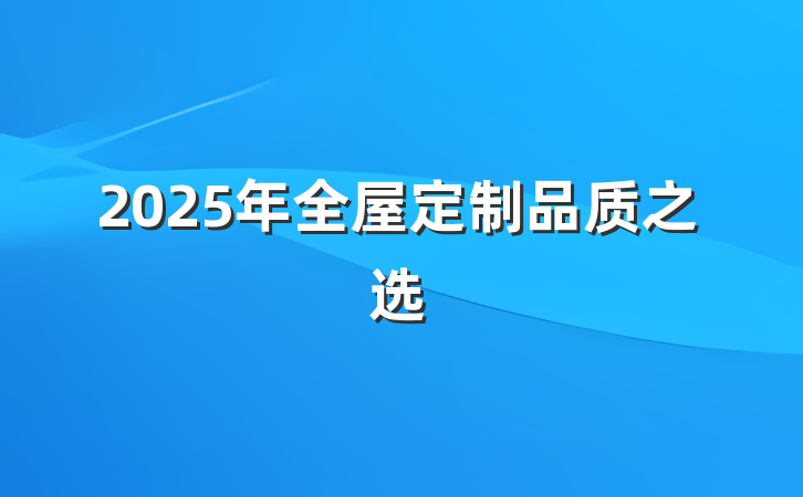 2025年全屋定制品质之选