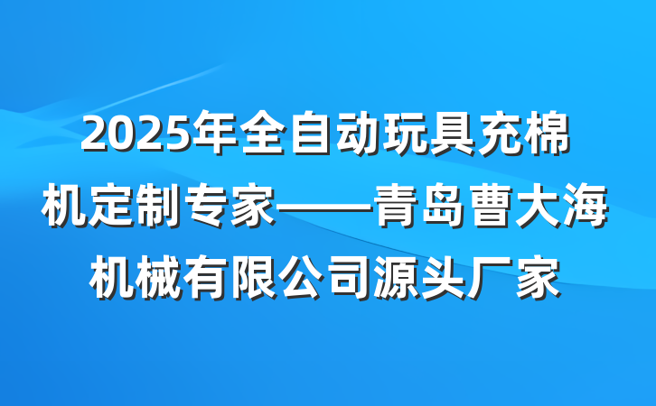 2025年全自动玩具充棉机定制专家——青岛曹大海机械有限公司源头厂家