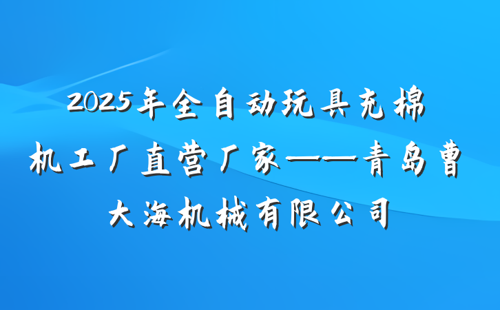 2025年全自动玩具充棉机工厂直营厂家——青岛曹大海机械有限公司