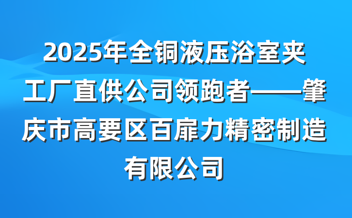 2025年全铜液压浴室夹工厂直供公司领跑者——肇庆市高要区百扉力精密制造有限公司