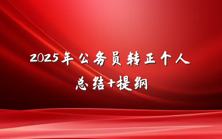 2025年公务员转正个人总结 提纲
