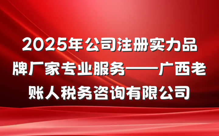 2025年公司注册实力品牌厂家专业服务——广西老账人税务咨询有限公司
