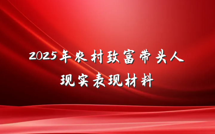 2025年农村致富带头人现实表现材料