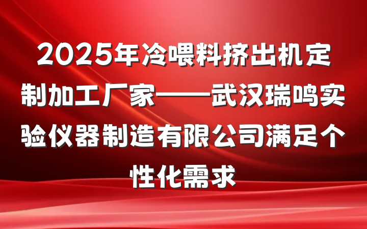 2025年冷喂料挤出机定制加工厂家——武汉瑞鸣实验仪器制造有限公司满足个性化需求