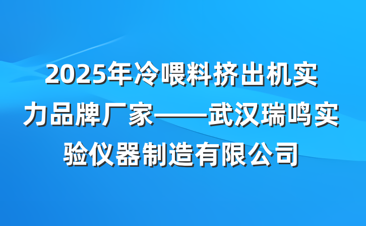 2025年冷喂料挤出机实力品牌厂家——武汉瑞鸣实验仪器制造有限公司