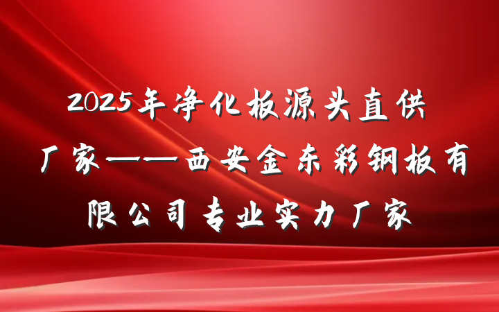 2025年净化板源头直供厂家——西安金东彩钢板有限公司专业实力厂家